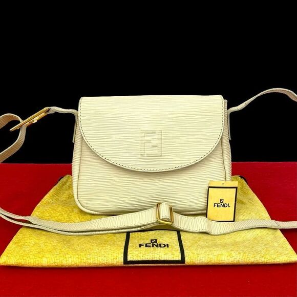 Fendi Handbags - Fendi Vintage FF Logo Epi Leather Genuine Leather Shoulder Bag Pochette Sacoche